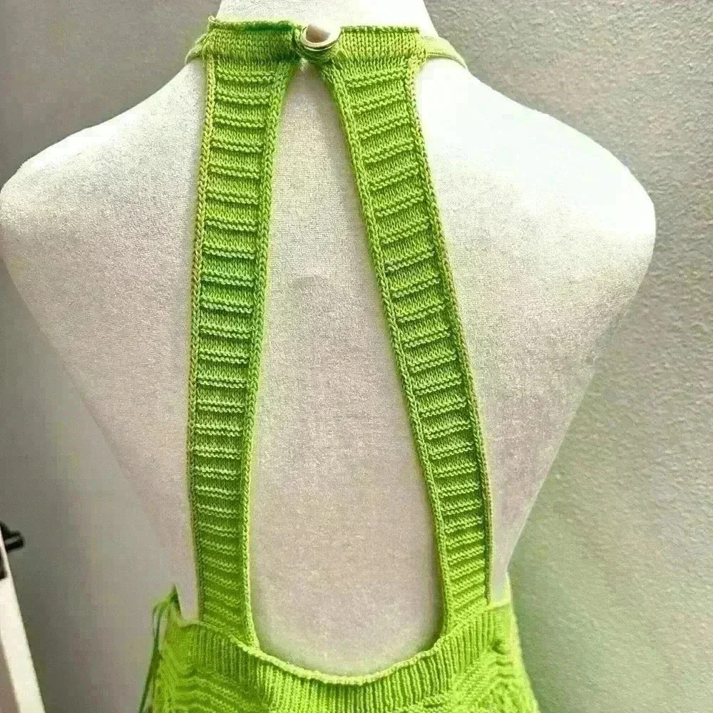 NWT House‎ of Harlow Crochet Lime Green Dress Size M - Picture 5 of 7